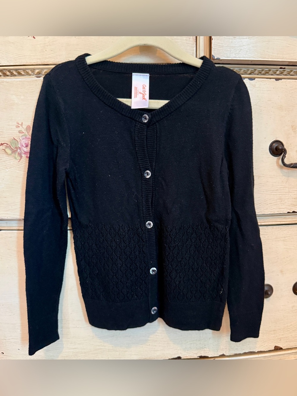 Cat & Jack Black Button-Front Kids Cardigan Sweater